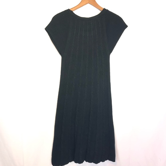 CK L black knit midi dress boho versatile shrt slv - Picture 5 of 7